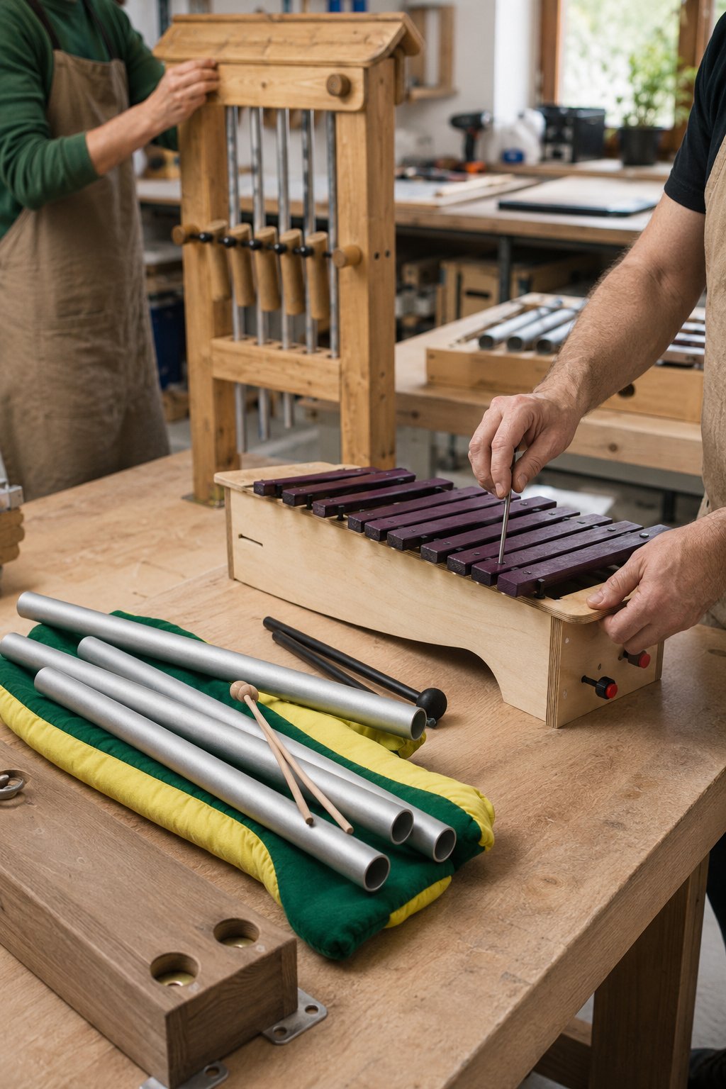 Montaggio degli strumenti musicali nel laboratorio Gitrè
